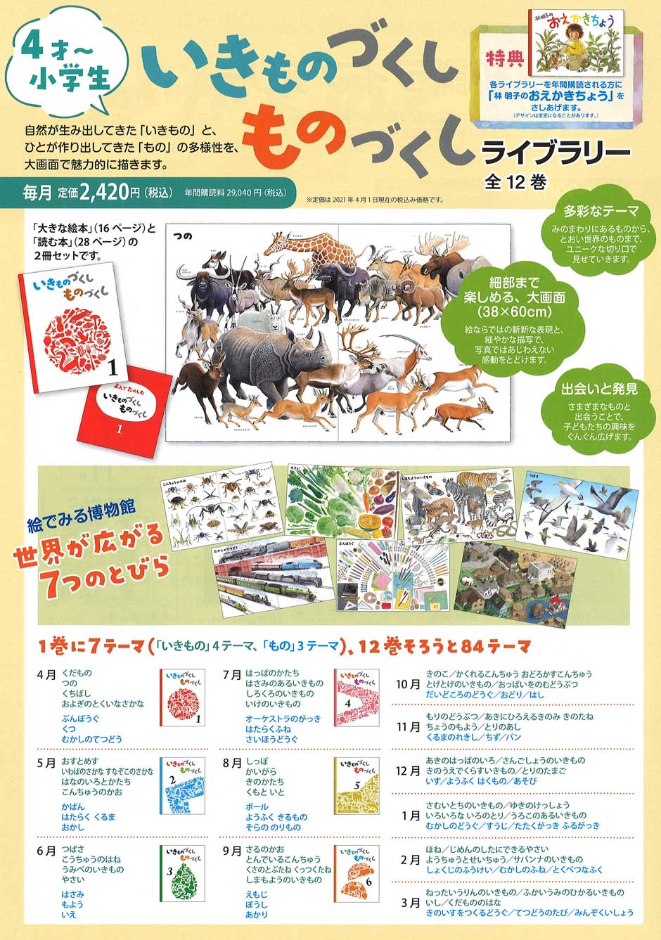 2021年度「いきものづくしものづくしライブラリー」年間ラインナップ